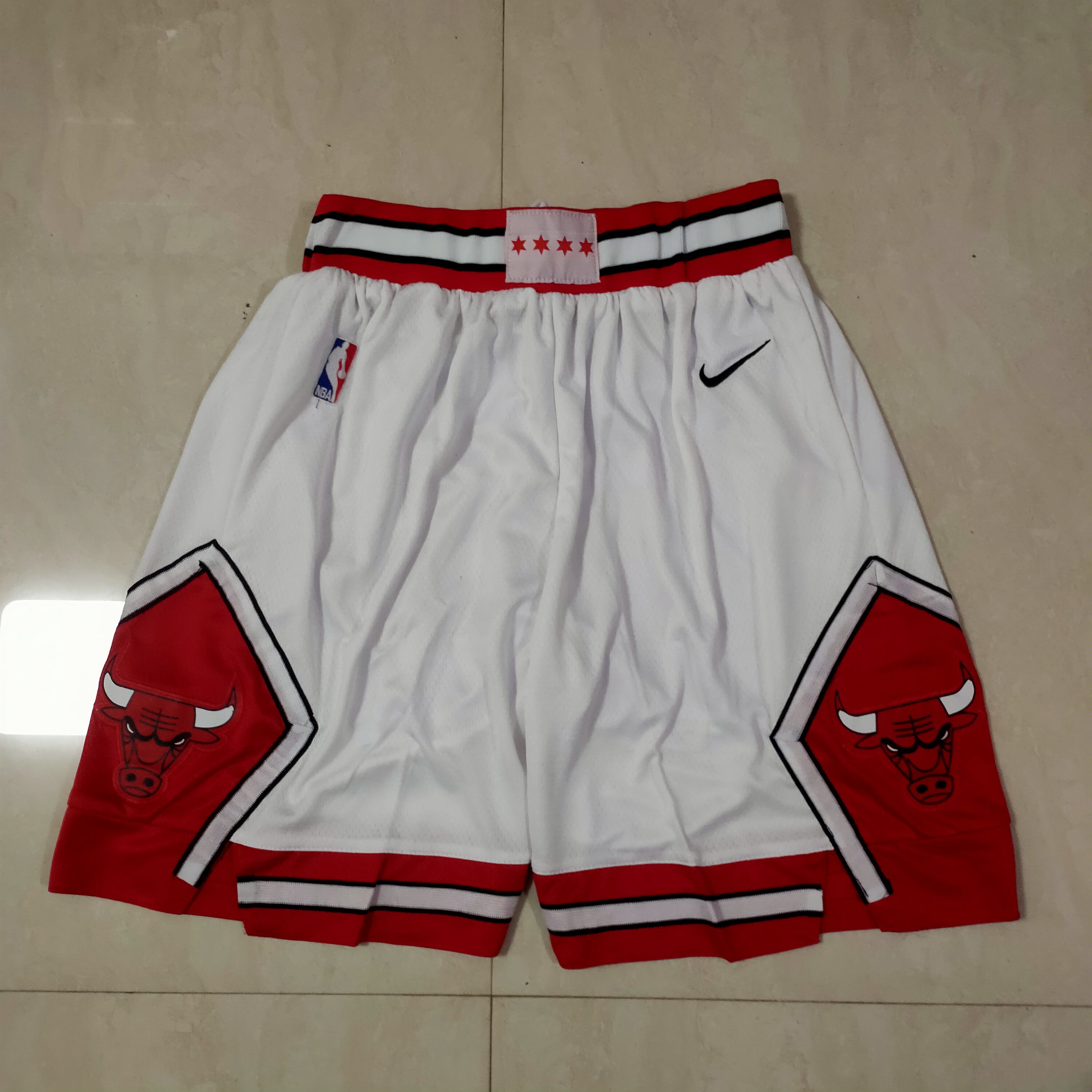 Men NBA Chicago Bulls White Shorts 0416->chicago bulls->NBA Jersey